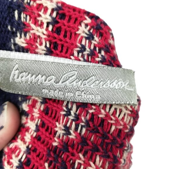 Hanna Andersson Fair Isle Striped Sweater Dress Size S Womens Blue Red Nordic - Picture 3 of 12